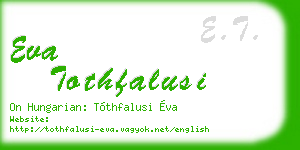 eva tothfalusi business card